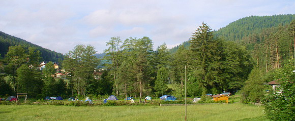car-free tent area